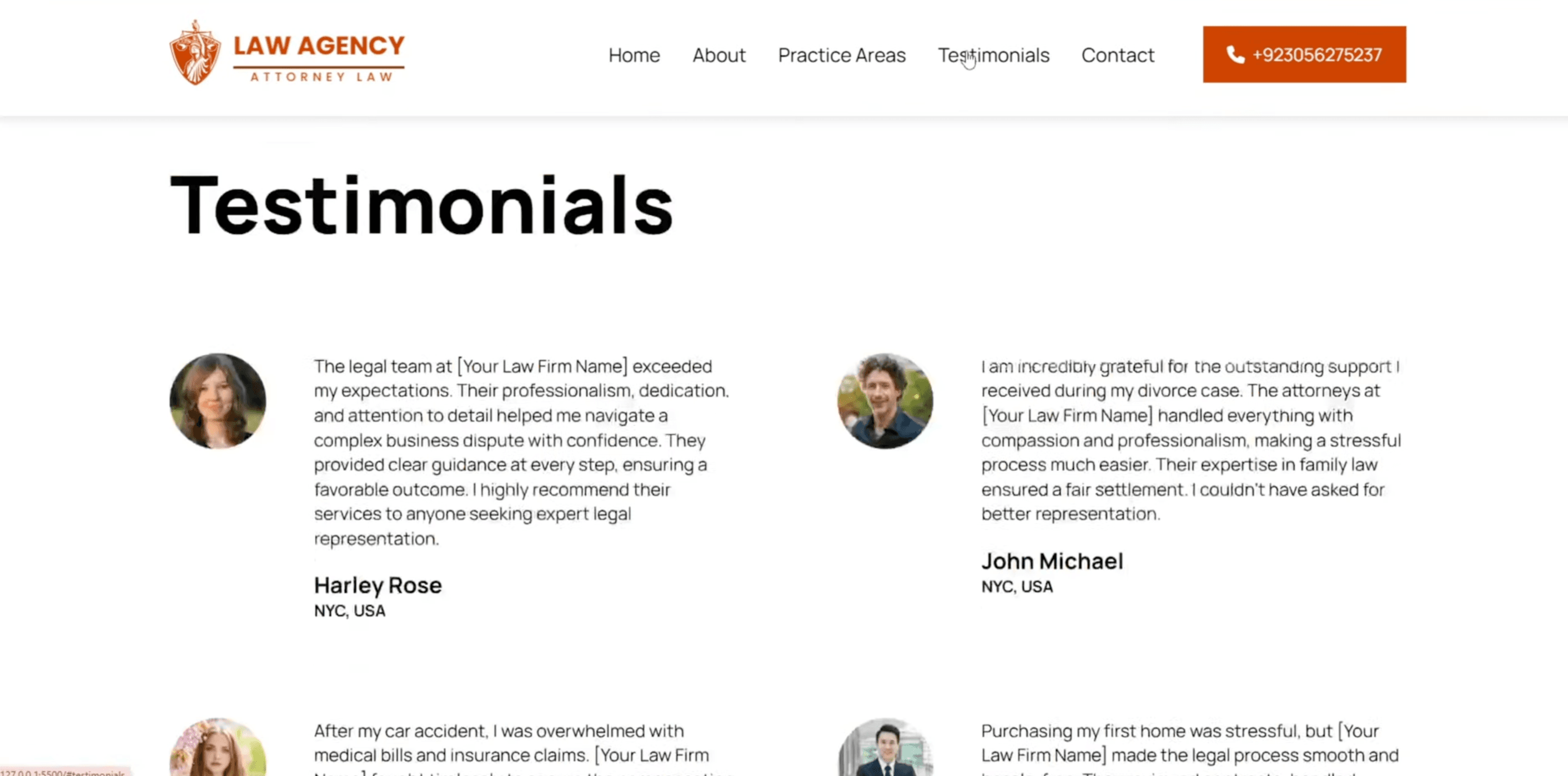 Law Firm Website Template Example 5